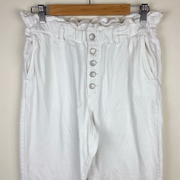 Loft White Paper Bag Slim Pants - Picture 4 of 9